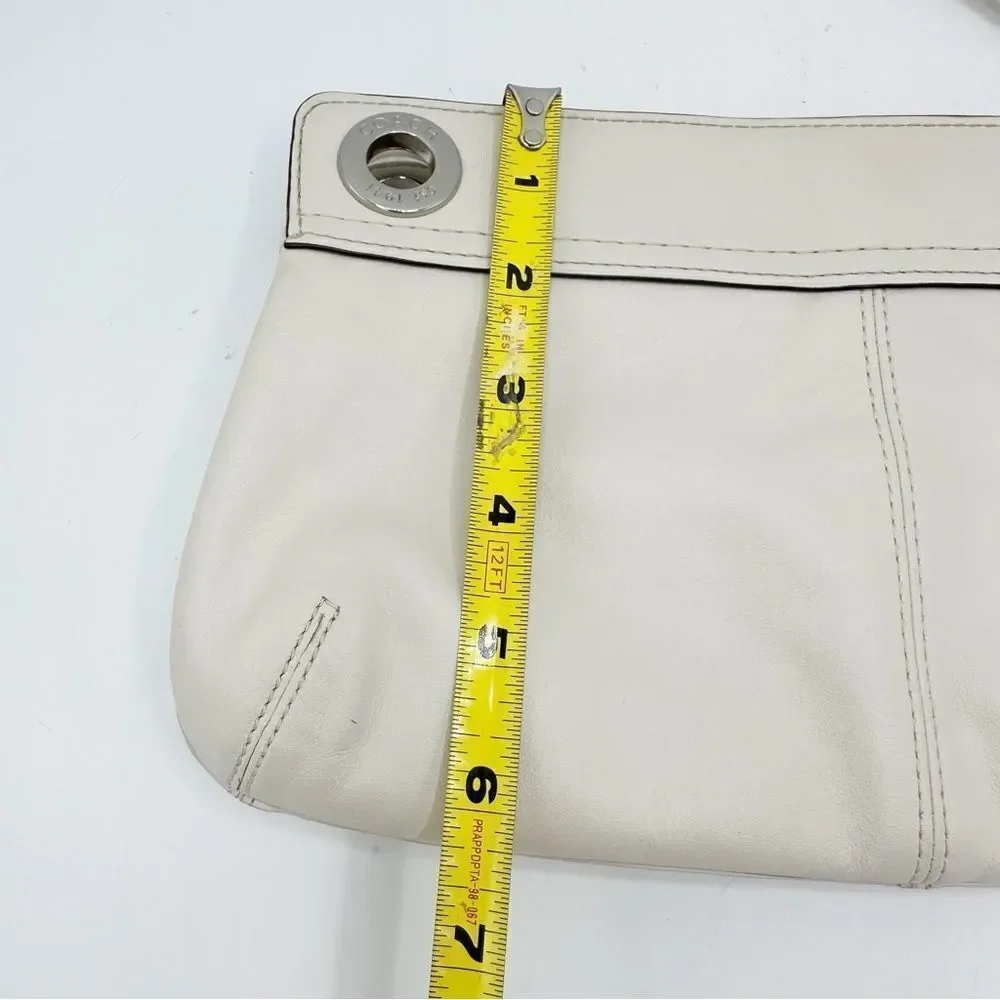 Coach Kyra‎ Soft Cream Khaki Leather Clutch Wristlet Bag Refurbished
